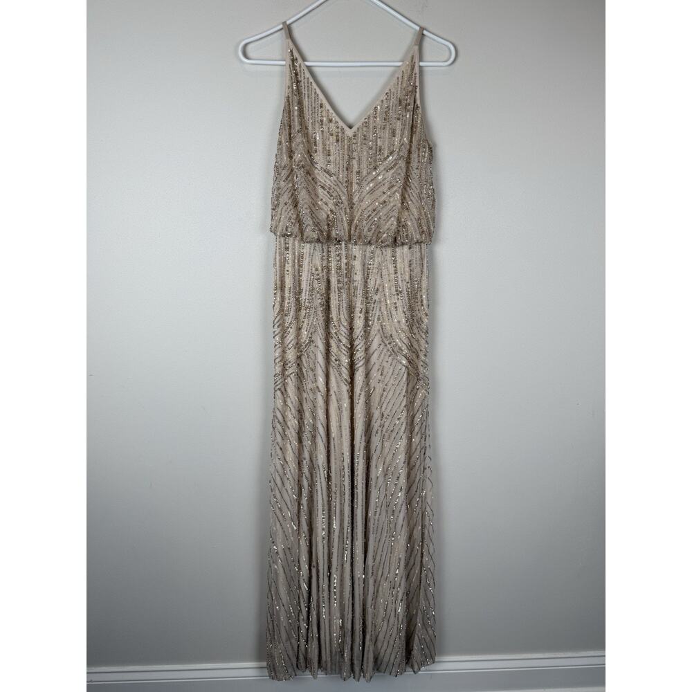 BHLDN Cream Fidelia Beaded Maxi Dress Oyster Sz 6 Anthropologie Wedding Gown - Picture 4 of 13